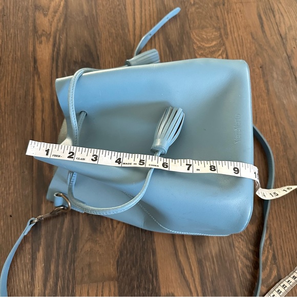 Vere Verto Light Blue Leather Bucket Bag - Picture 10 of 12